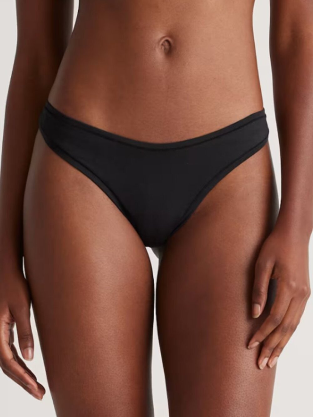 Quince SALE Organic Cotton Thong (6-pack) Black XS NEW